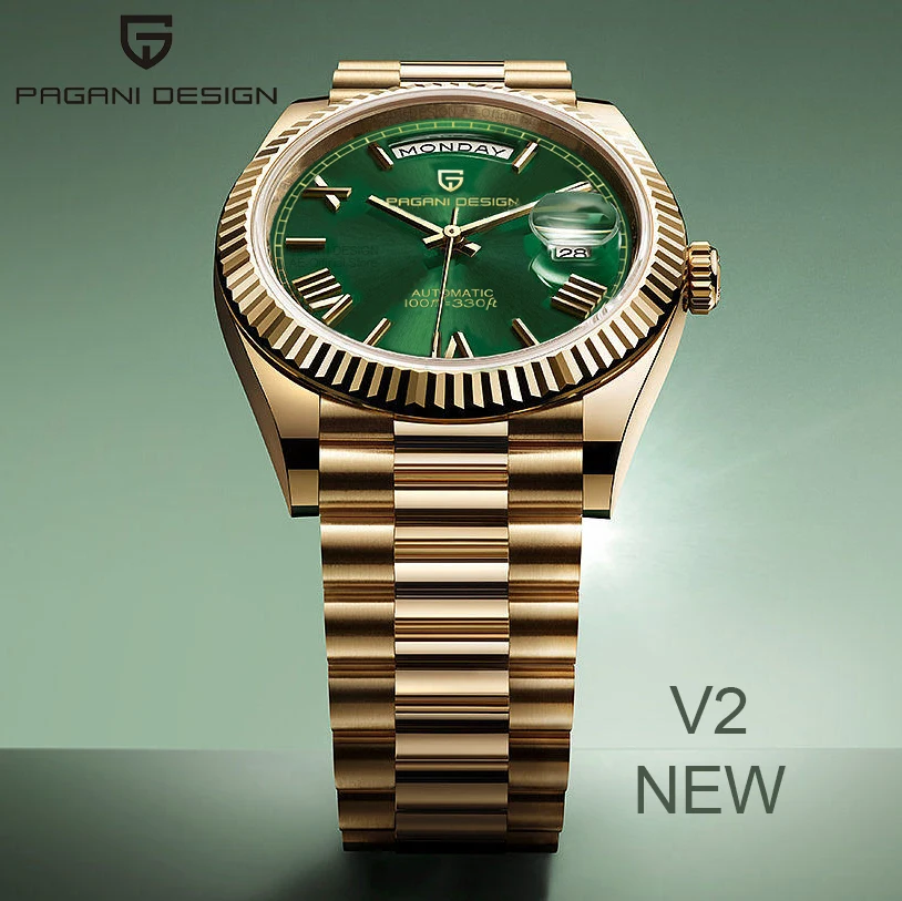 PAGANI DESIGN DD36 Gold Green V2 Men’s Mechanical Watches Luxury Automatic Watch For Men 2024 New AR Sapphire glass Wrist watch