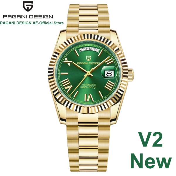 PAGANI DESIGN DD36 Gold Green V2 Men's Mechanical Watches Luxury Automatic Watch For Men 2024 New AR Sapphire glass Wrist watch - Image 11