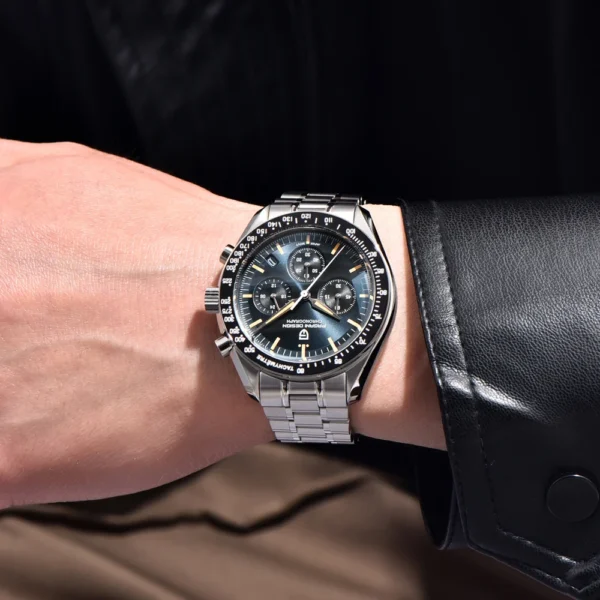 PAGANI DESIGN 2025 New Moon Men's Watches Luxury Quartz Watch For Men VK63 Chronograph AR Sapphire Mirror Ceramic Bezel Luminous - Image 2