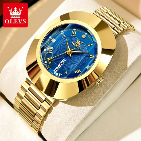 OLEVS Quartz Watch for Women Golden Tungsten steel Luxury Elegant Waterproof Calendar High Quality Watch Women's Wristwatches - Image 8