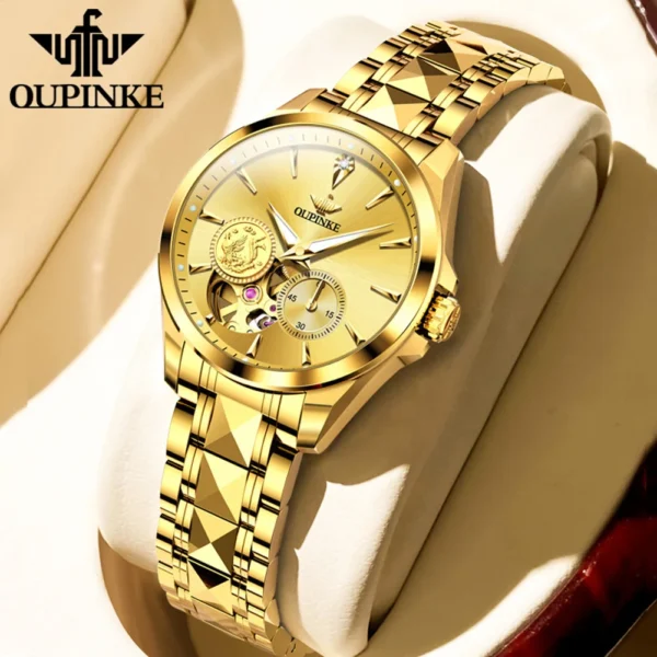 OUPINKE 3260 Women's Watches Imported Japan Movements（MIYOTA）Tungsten steel Tape Luxury Waterproof Chronograph Ladies Watch Set - Image 7