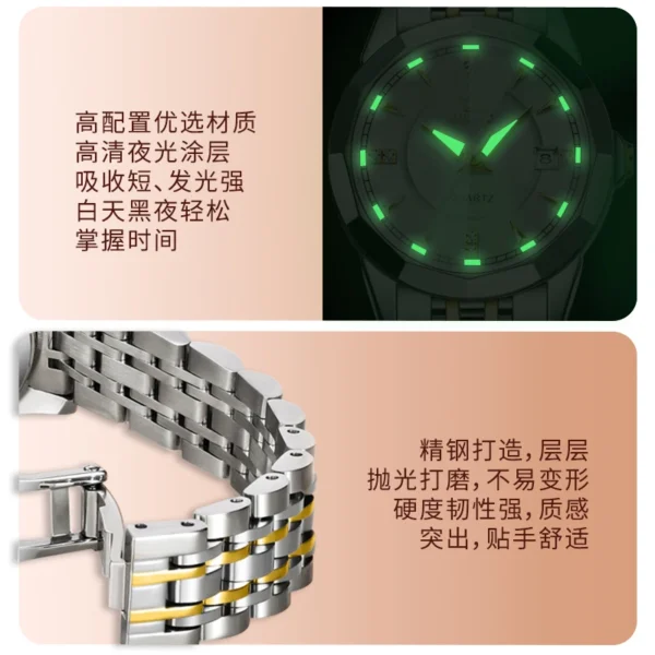 OLEVS Original Brand Elegant Women's Watches Waterproof Luminous Quartz Watch for Lady Necklace Bracelet Gift Box Set Calendar - Image 5