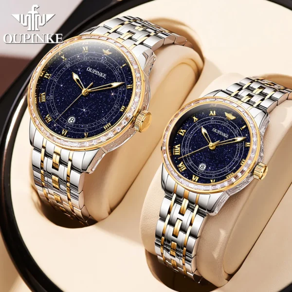 OUPINKE Top Luxury Brand Women's Watches Calendar Automatic Mechanical Watch Starry Sky Dial Romantic Gift Female Wristwatch - Image 7