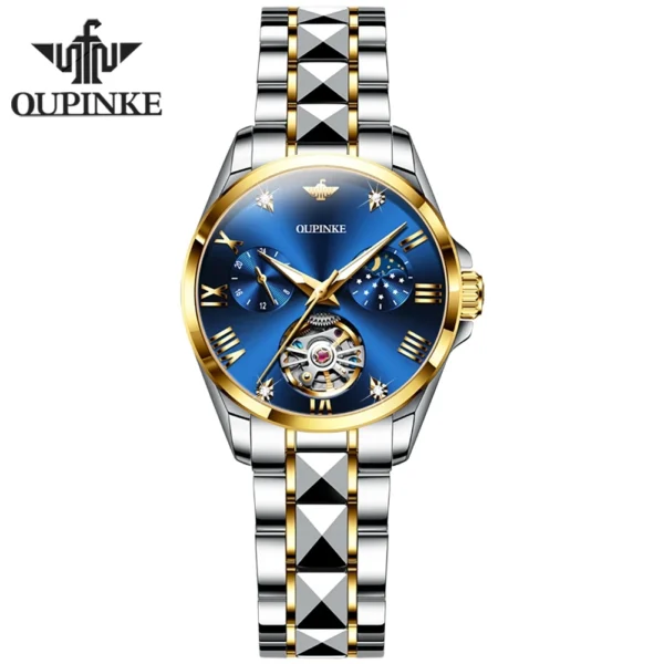 OUPINKE Fashion Luxury Brand Women's Watches Elegant Hollow out Moon Phase Automatic mechanical Watch Original Female Wristwatch - Image 13