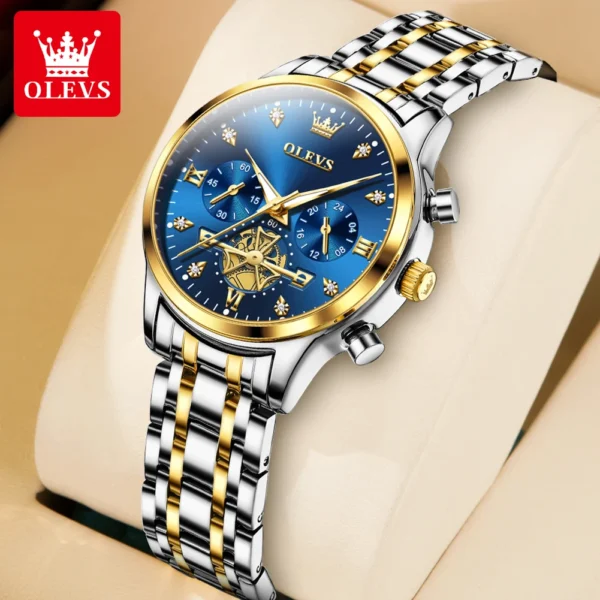 OLEVS Flywheel Skeleton Women Quartz Watch Stainless steel Chronograph Waterproof Luminous Ladies Bracelet Watch for Women Set - Image 10