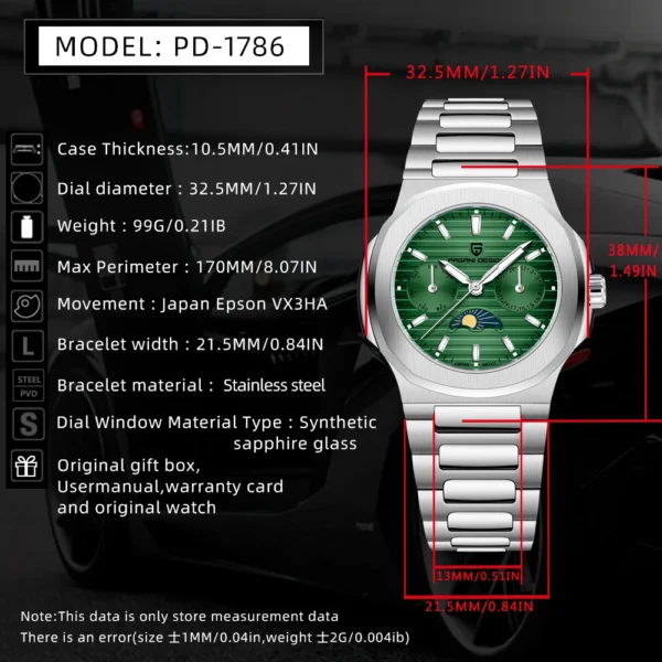 PAGANI DESIGN Women's Watches 2024 Luxury Woman Watch Exquisite Elegant Quartz Wristwatch Sapphire Mirror Waterproof Clock Gift - Image 6