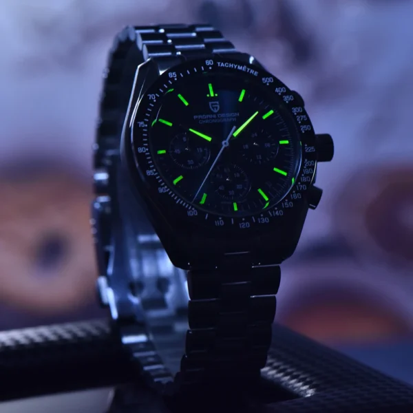 PAGANI DESIGN 2025 New Moon Men's Watches Luxury Quartz Watch For Men VK63 Chronograph AR Sapphire Mirror Ceramic Bezel Luminous - Image 5