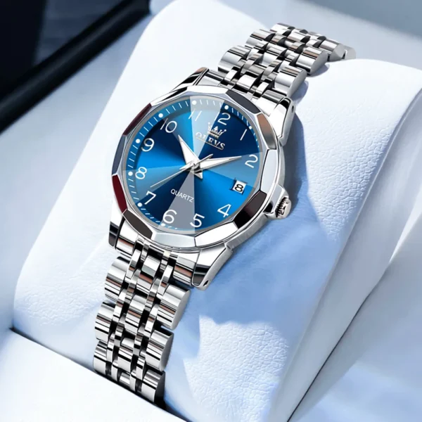 OLEVS Elegant Fashion Women's Watches Luxury Brand Original Quartz Watch for Ladies Waterproof Stainless Steel Luminous Date - Image 9