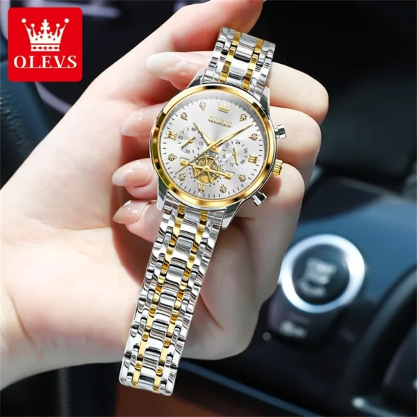 OLEVS Women's Watches Fashion Multifunction Original Quartz Watch for Ladies Waterproof Luminous 24 Hours Exquisite Gift Box Set - Image 8