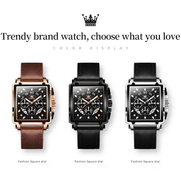 OLEVS Luxury Men Watch Waterproof Square Watch for Men Luminous Top Brand Quartz Wristwatch Fashion watch man luxury original - Image 5