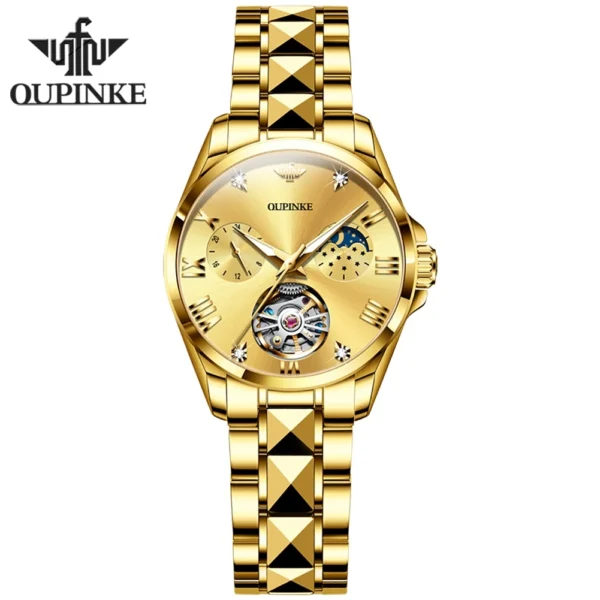 OUPINKE Fashion Luxury Brand Women's Watches Elegant Hollow out Moon Phase Automatic mechanical Watch Original Female Wristwatch - Image 11