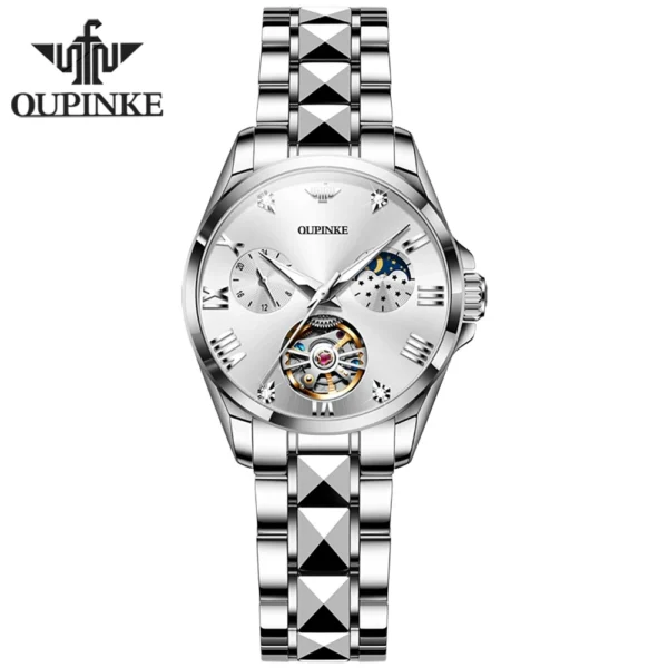 OUPINKE Fashion Luxury Brand Women's Watches Elegant Hollow out Moon Phase Automatic mechanical Watch Original Female Wristwatch - Image 10
