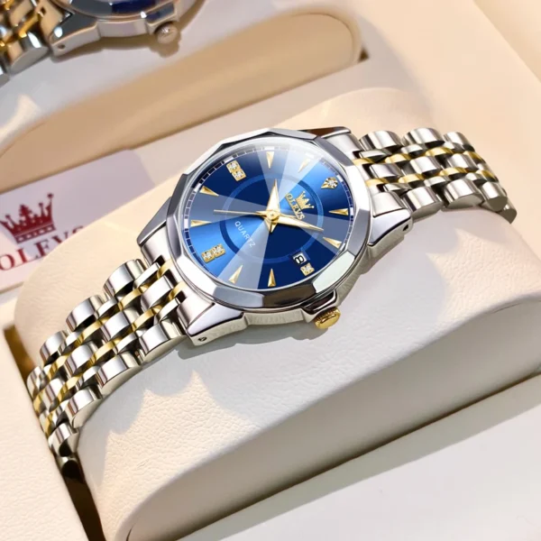 OLEVS Fashion Women's Watches Waterproof Calendar Elegant Quartz Watch for Lady Necklace Bracelet Gift Box Set Versatile Watch - Image 7