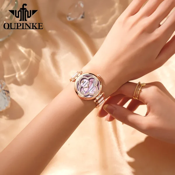 OUPINKE 3272 Top Brand Women Watch Luxury Fashion Women Original Watch Japanese Movement Rotating Case Dress Elegant Women Watch - Image 3