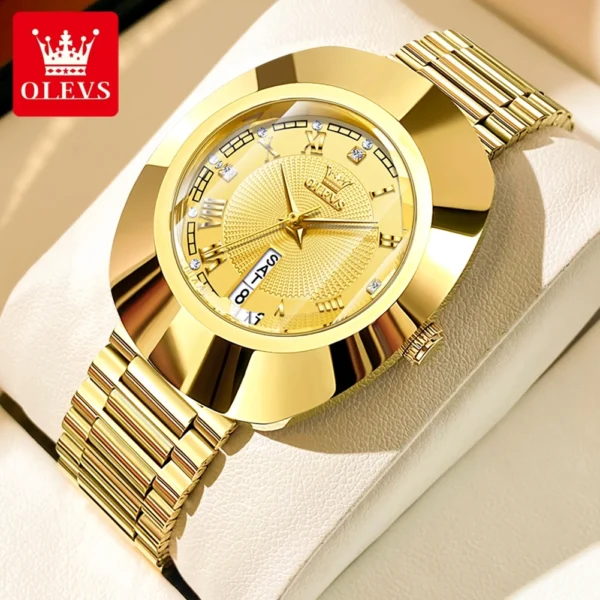 OLEVS Quartz Watch for Women Golden Tungsten steel Luxury Elegant Waterproof Calendar High Quality Watch Women's Wristwatches - Image 7