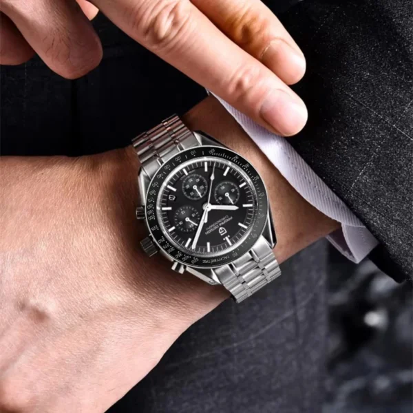 PAGANI DESIGN 2025 New Moon Men's Watches Luxury Quartz Watch Man Chronograph VK63 Men Gifts AR Sapphire Mirror Luminous Clock - Image 2