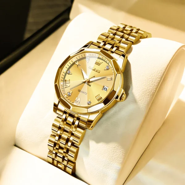 OLEVS Elegant Fashion Women's Watches Luxury Brand Original Quartz Watch for Ladies Waterproof Stainless Steel Luminous Date - Image 25