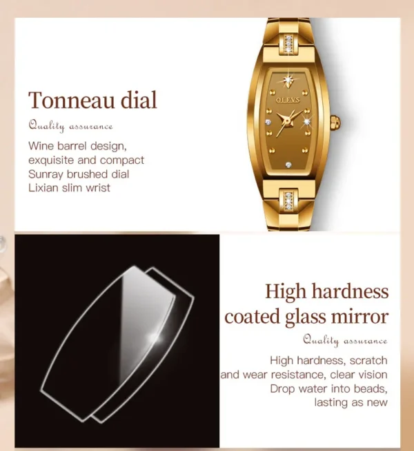 OLEVS Gold/Rose Gold Watches for Womens Waterproof Slim Thin Small Wrist Analog Diamond Quartz Ladies Wrist Watches Elegant - Image 5