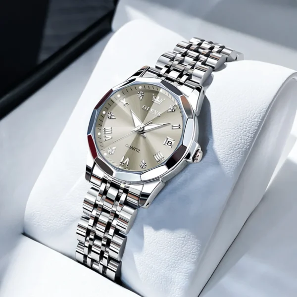 OLEVS Elegant Fashion Women's Watches Luxury Brand Original Quartz Watch for Ladies Waterproof Stainless Steel Luminous Date - Image 16