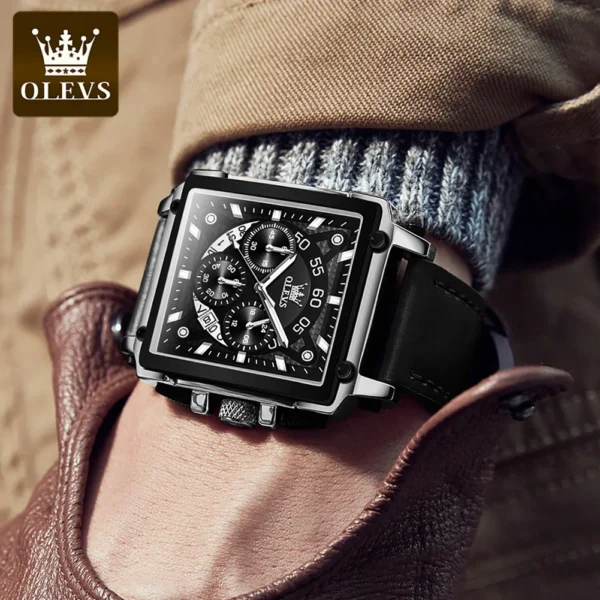 OLEVS Luxury Men Watch Waterproof Square Watch for Men Luminous Top Brand Quartz Wristwatch Fashion watch man luxury original - Image 2