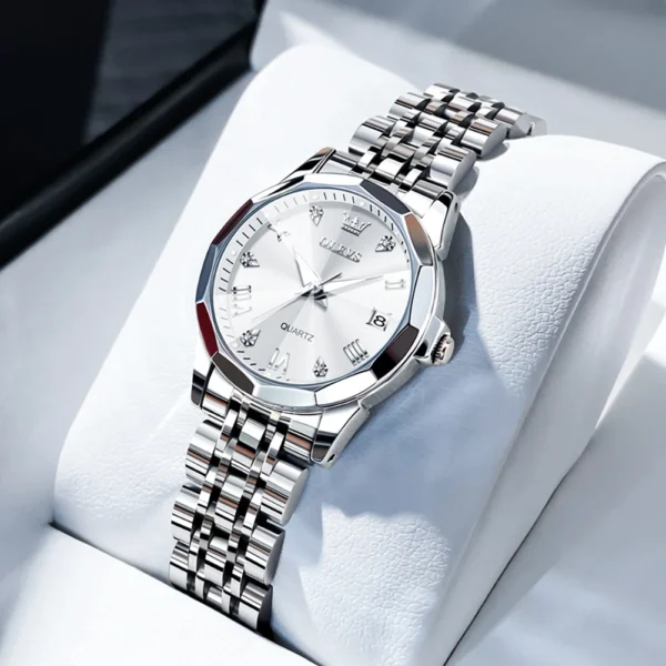 OLEVS Elegant Fashion Women's Watches Luxury Brand Original Quartz Watch for Ladies Waterproof Stainless Steel Luminous Date - Image 20