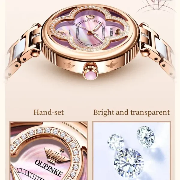 OUPINKE 3272 Top Brand Women Watch Luxury Fashion Women Original Watch Japanese Movement Rotating Case Dress Elegant Women Watch - Image 4