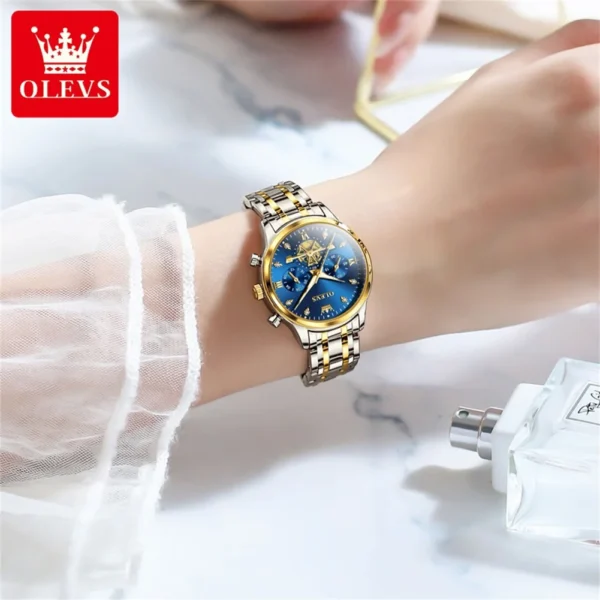 OLEVS Women's Watches Fashion Multifunction Original Quartz Watch for Ladies Waterproof Luminous 24 Hours Exquisite Gift Box Set - Image 2