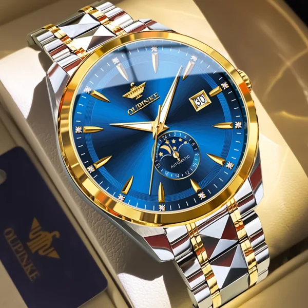 OUPINKE 3292 Moon Phase Luxury Original Men's Watches Fully Automatic Mechanical Watch 50m Waterproof Sapphire Top Watch for Man - Image 8