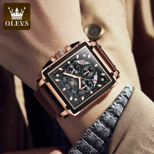 OLEVS Luxury Men Watch Waterproof Square Watch for Men Luminous Top Brand Quartz Wristwatch Fashion watch man luxury original - Image 3