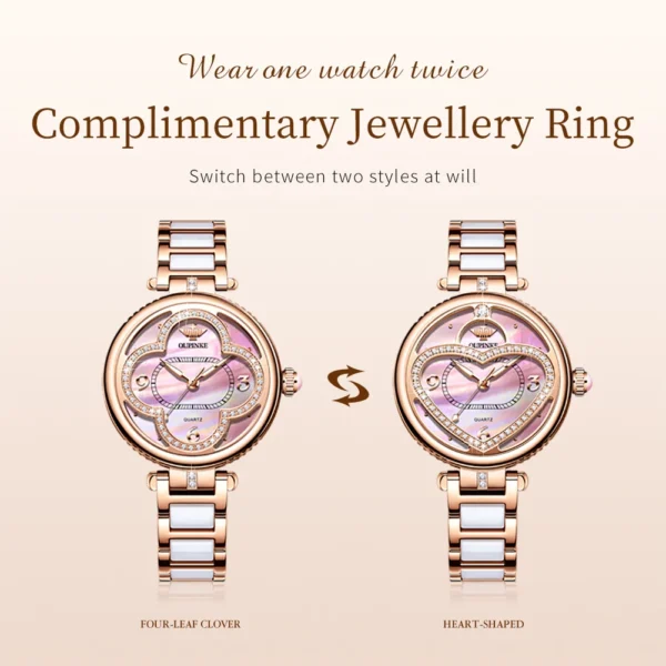 OUPINKE 3272 Top Brand Women Watch Luxury Fashion Women Original Watch Japanese Movement Rotating Case Dress Elegant Women Watch - Image 5