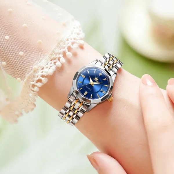 OLEVS Fashion Women's Watches Waterproof Calendar Elegant Quartz Watch for Lady Necklace Bracelet Gift Box Set Versatile Watch - Image 4