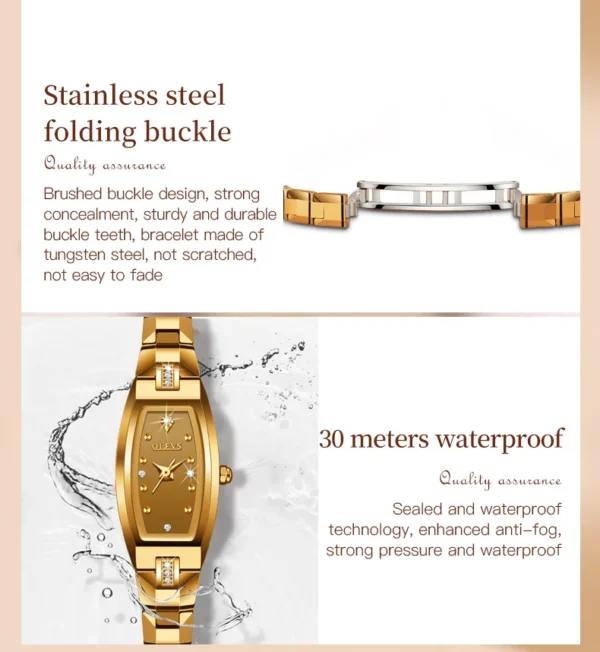 OLEVS Gold/Rose Gold Watches for Womens Waterproof Slim Thin Small Wrist Analog Diamond Quartz Ladies Wrist Watches Elegant - Image 6