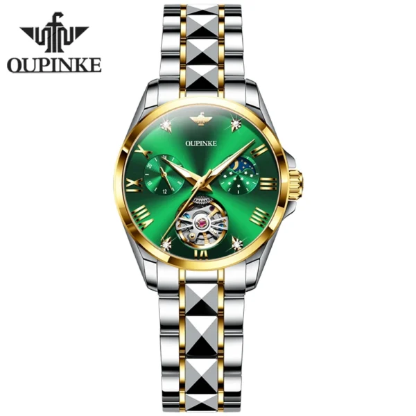 OUPINKE Fashion Luxury Brand Women's Watches Elegant Hollow out Moon Phase Automatic mechanical Watch Original Female Wristwatch - Image 9