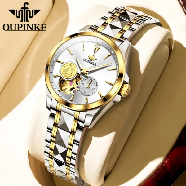 OUPINKE 3260 Women's Watches Imported Japan Movements（MIYOTA）Tungsten steel Tape Luxury Waterproof Chronograph Ladies Watch Set - Image 8