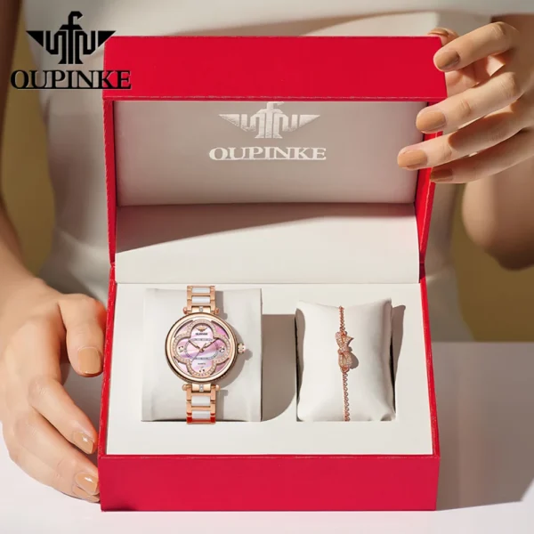 OUPINKE 3272 Top Brand Women Watch Luxury Fashion Women Original Watch Japanese Movement Rotating Case Dress Elegant Women Watch - Image 7