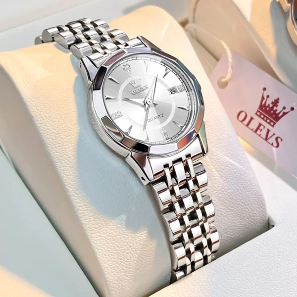 OLEVS Original Brand Elegant Women's Watches Waterproof Luminous Quartz Watch for Lady Necklace Bracelet Gift Box Set Calendar - Image 13