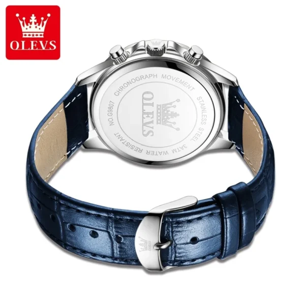 OLEVS Trend Men's Watches Moon Phase Luminous Starry Sky Dial Quartz Watch Waterproof Calendar Fashion Original Male Wristwatch - Image 2