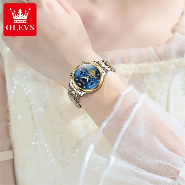 OLEVS Women's Watches Fashion Multifunction Original Quartz Watch for Ladies Waterproof Luminous 24 Hours Exquisite Gift Box Set - Image 4
