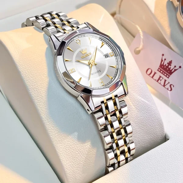 OLEVS Original Brand Elegant Women's Watches Waterproof Luminous Quartz Watch for Lady Necklace Bracelet Gift Box Set Calendar - Image 10